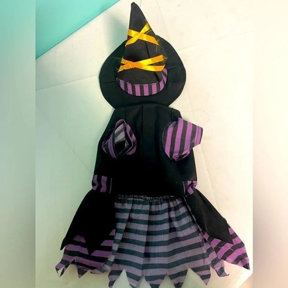 Medium dog witch costume purple and‎ black